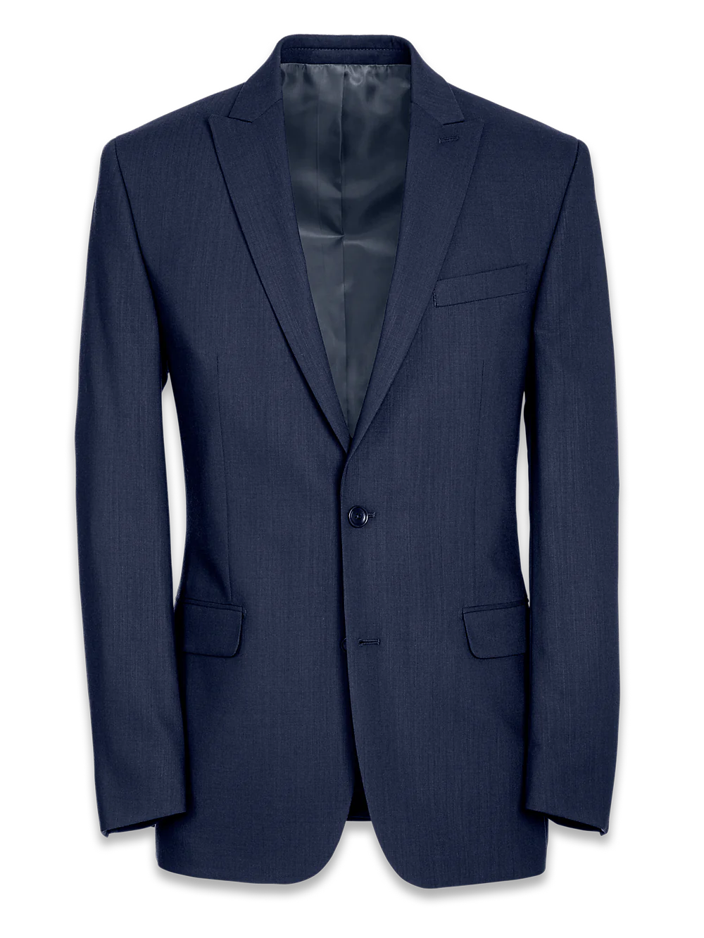 Tailored Fit Essential Wool Peak Lapel Suit Jacket - Navy