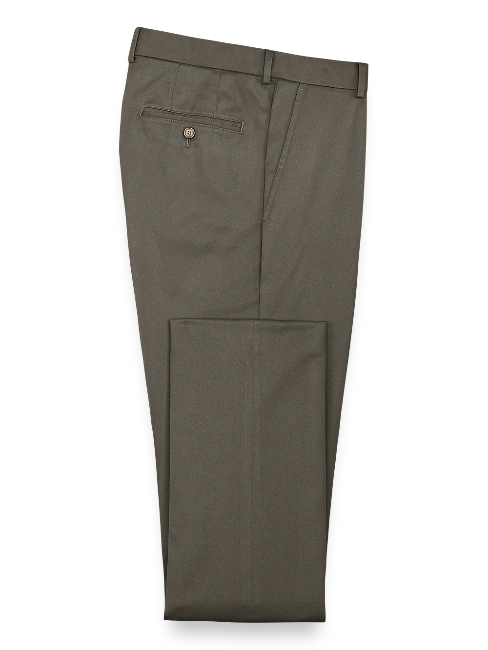 Impeccable Cotton Chino Flat Front Pants - Slate Brown