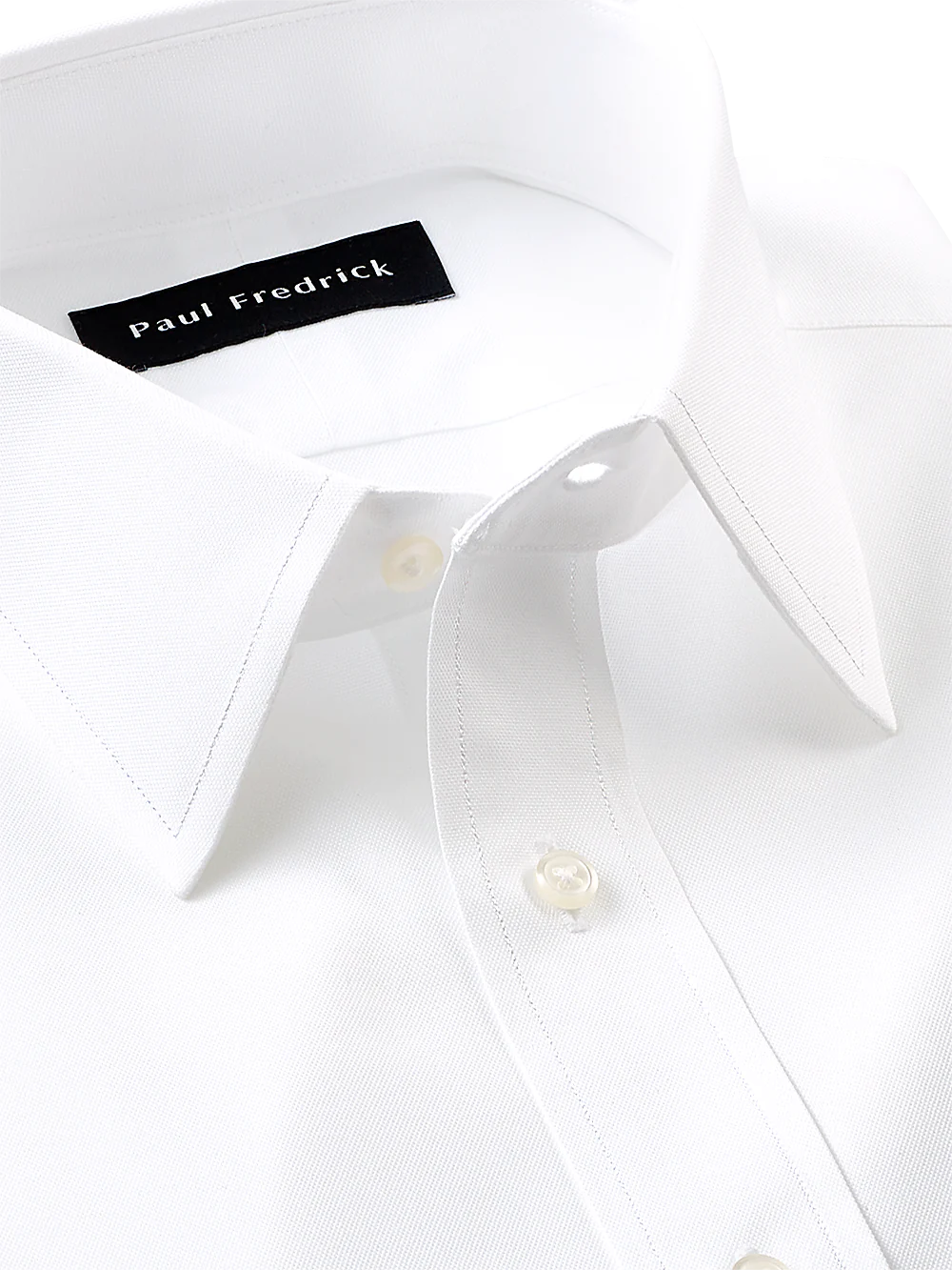 Slim Fit Superfine Egyptian Cotton Solid Color Straight Collar Dress Shirt - White