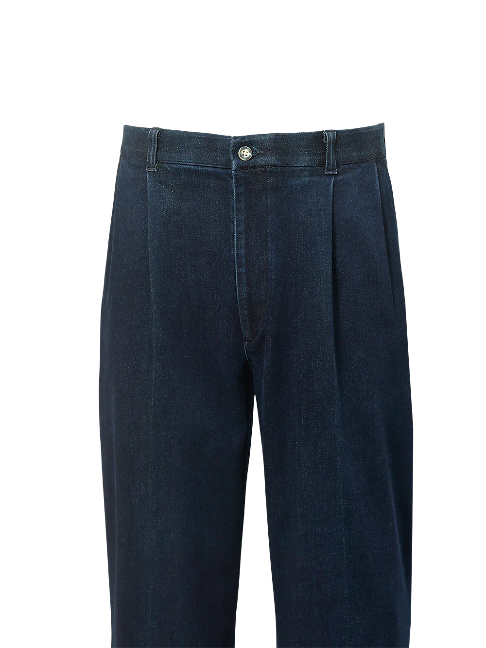 Pleated Denim Pants - Medium Blue