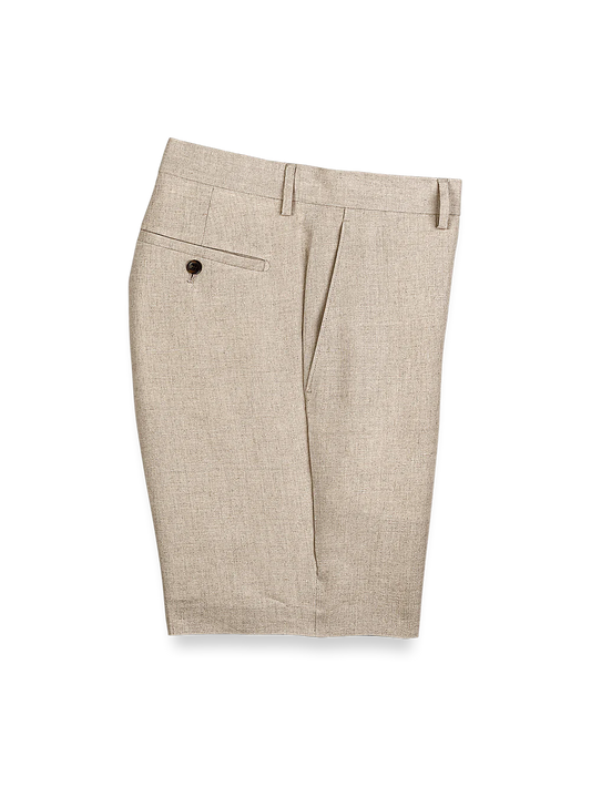 Linen Flat Front Shorts - Natural