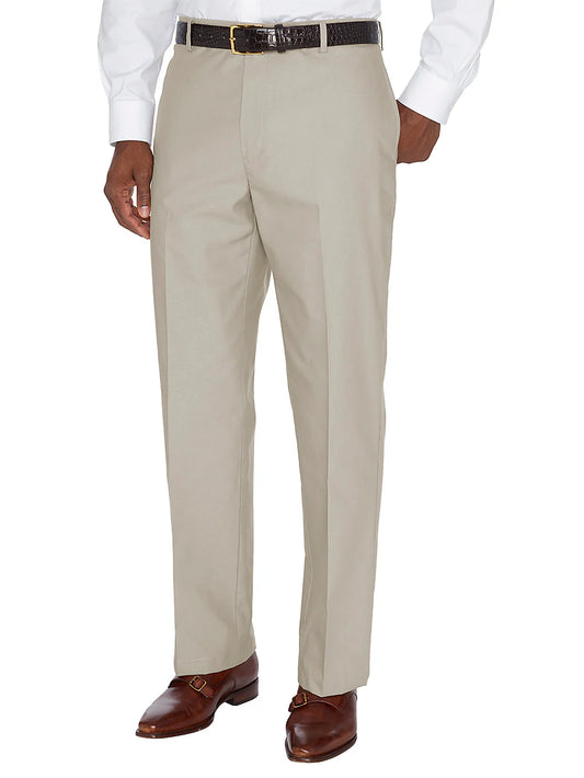 Non-Iron Supima Dress Chino Flat Front Pants - British Tan