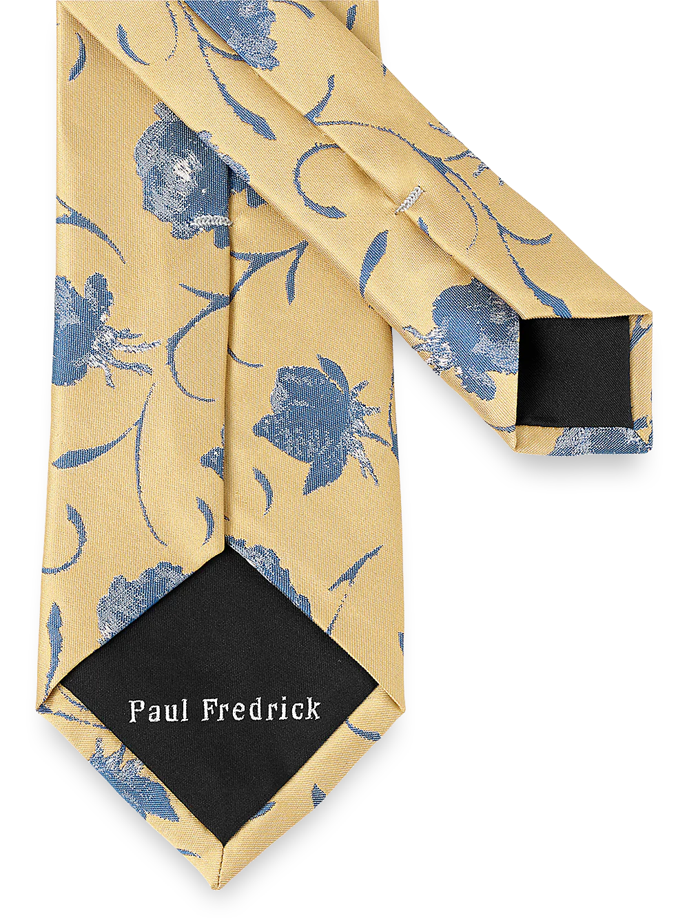 Floral Woven Silk Tie - Yellow/blue