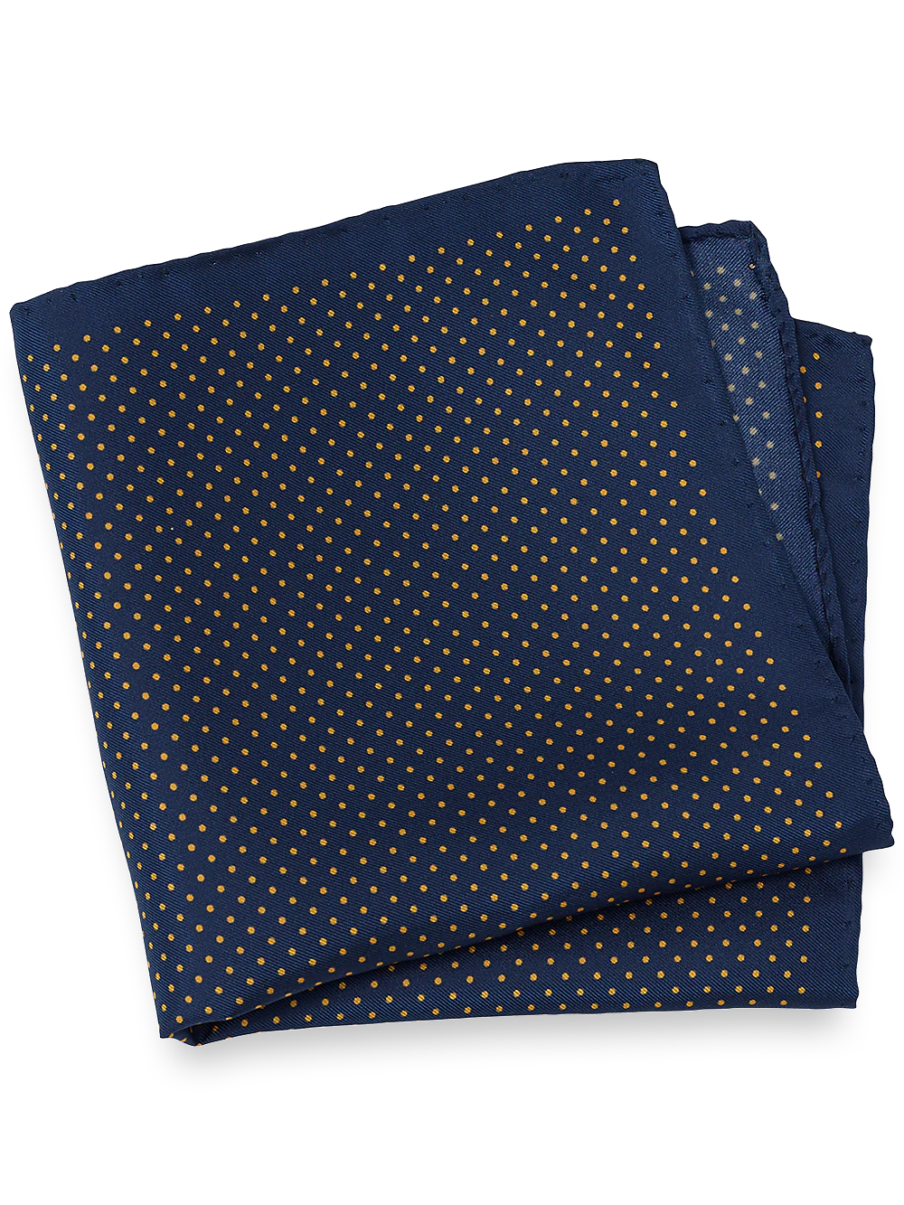 Dot Silk Pocket Square - Navy