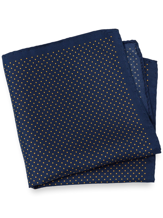 Dot Silk Pocket Square - Navy