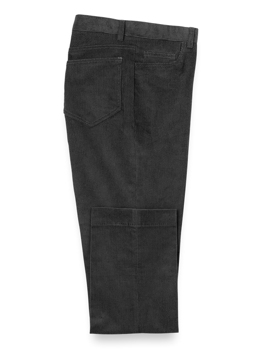 Cotton Blend Corduroy Five Pocket Pants - Grey