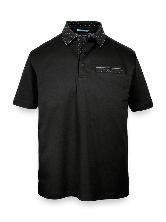 Mercerized Cotton Polo - Black