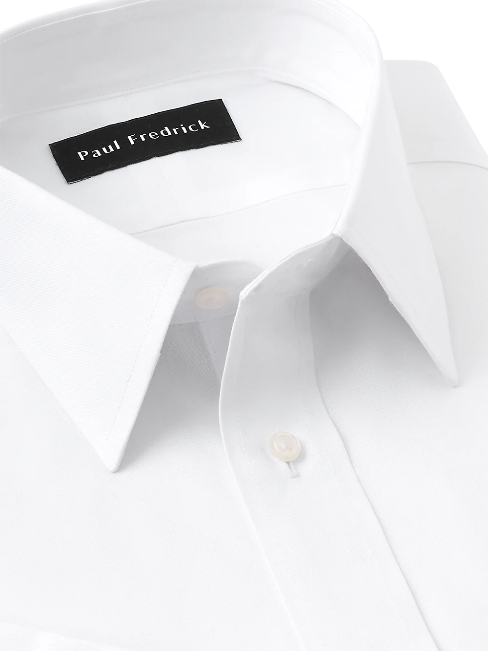 Slim Fit Impeccable Non-Iron Cotton Pinpoint Straight Collar Dress Shirt - White