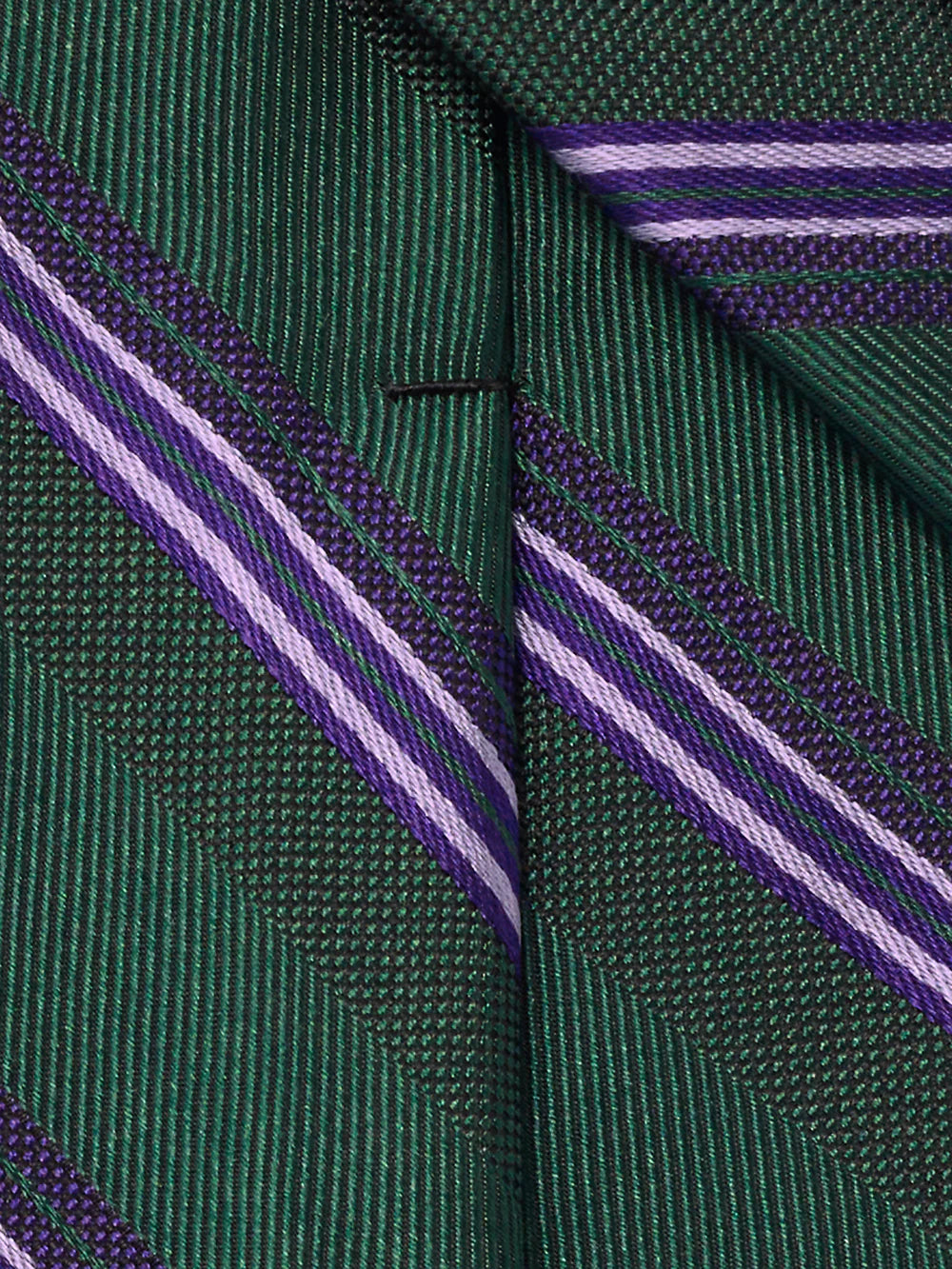 Stripe Woven Silk Tie - Green