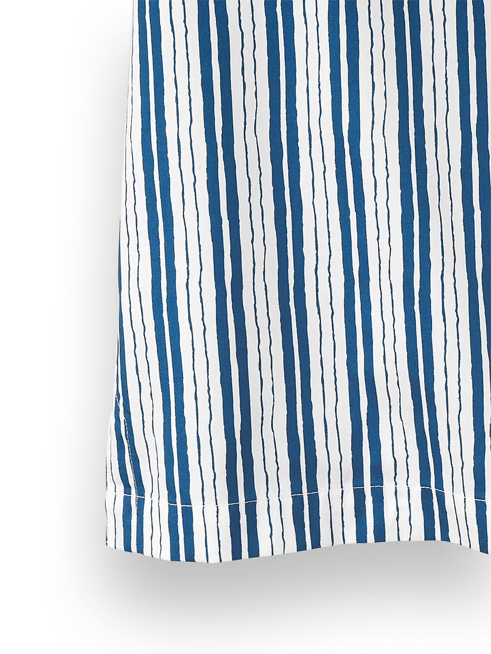 Cotton Stripe Print Casual Shirt - White/blue