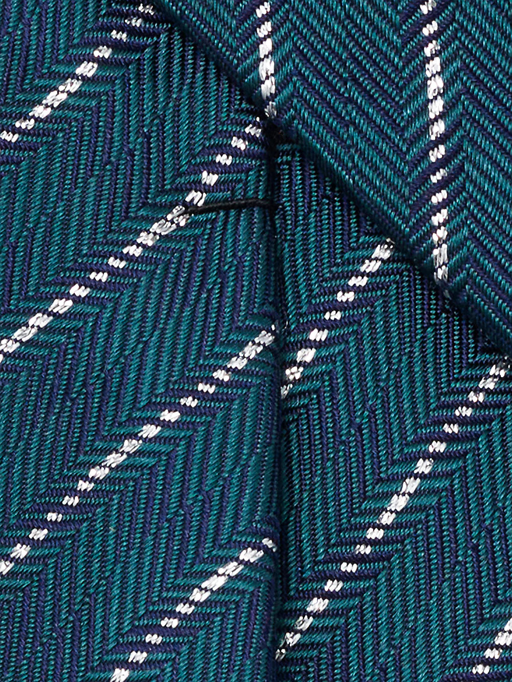 Stripe Woven Silk Blend Tie - Hunter