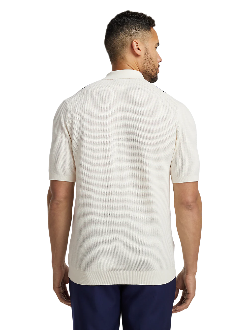 Cotton Quarter Zip Polo - Ivory