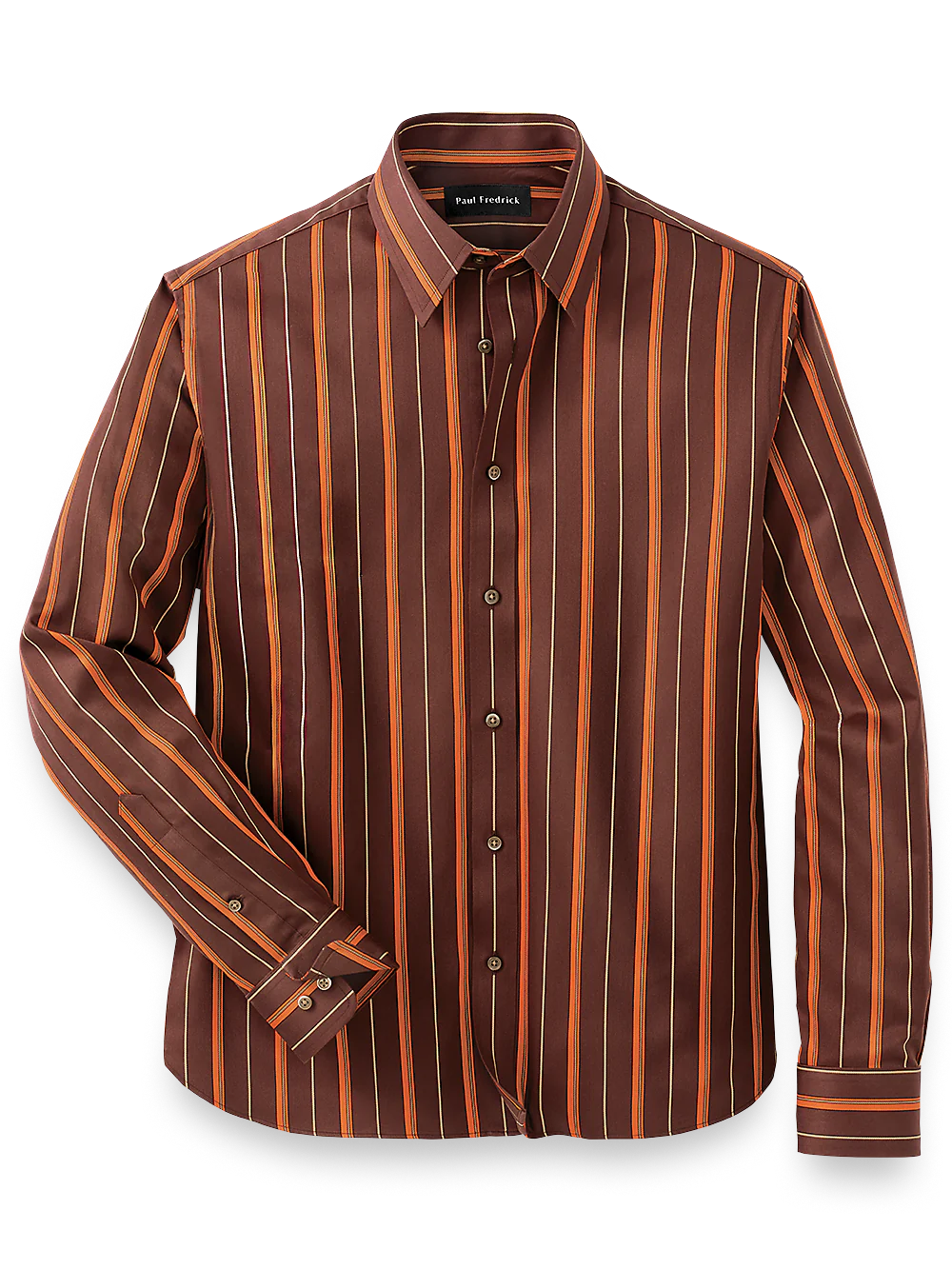 Cotton Stripe Casual Shirt - Brown