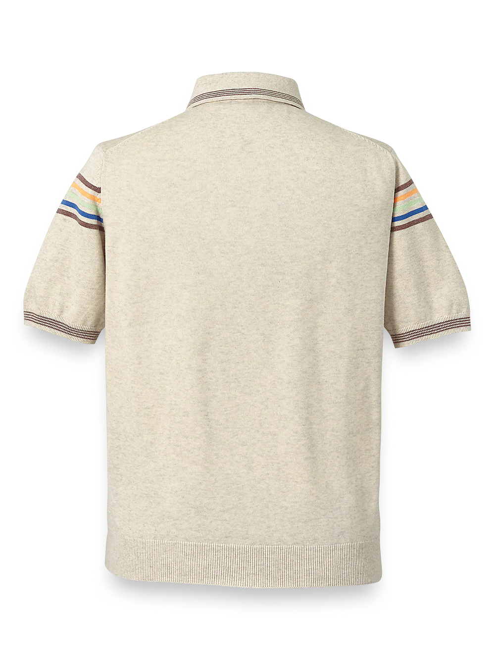 Cotton Zip Polo - White Multi