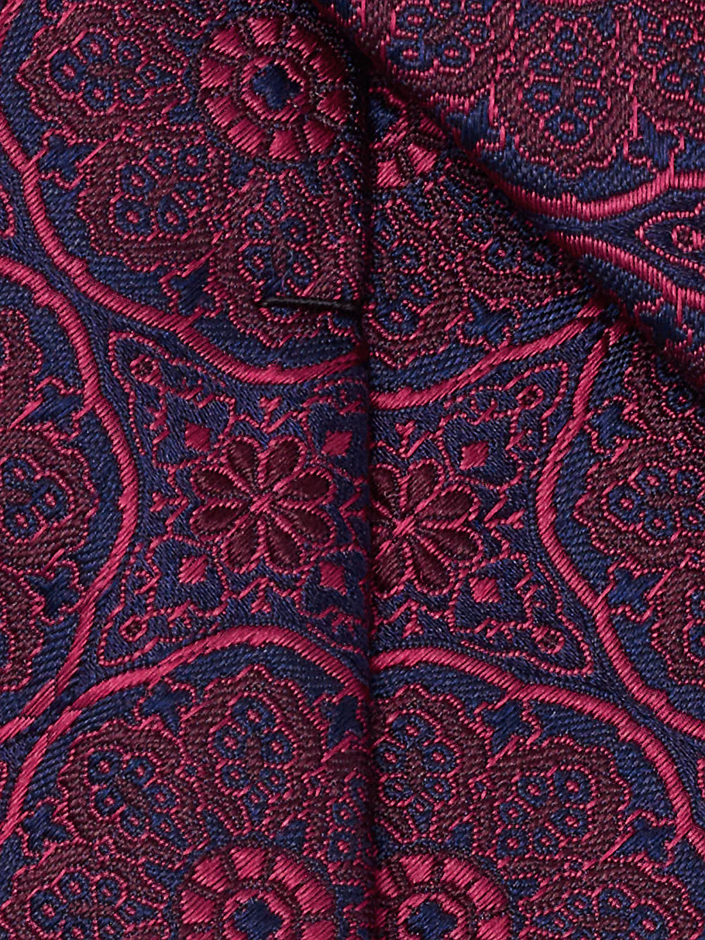 Medallion Woven Silk Tie - Red