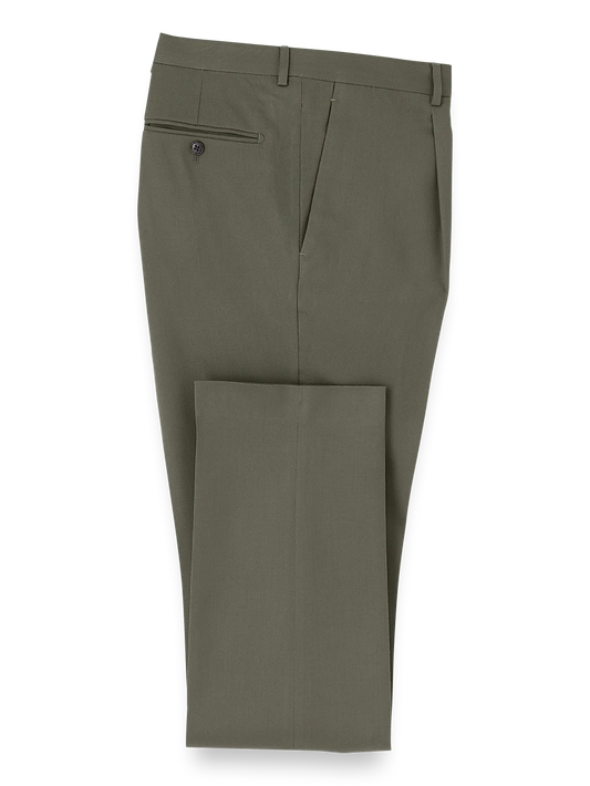 Wool Single Pleated Pants - Tan