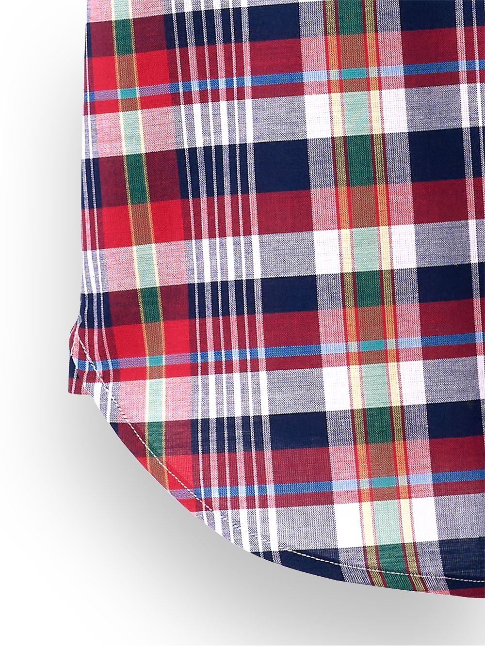 Cotton Madras Plaid Casual Shirt - Red Multi