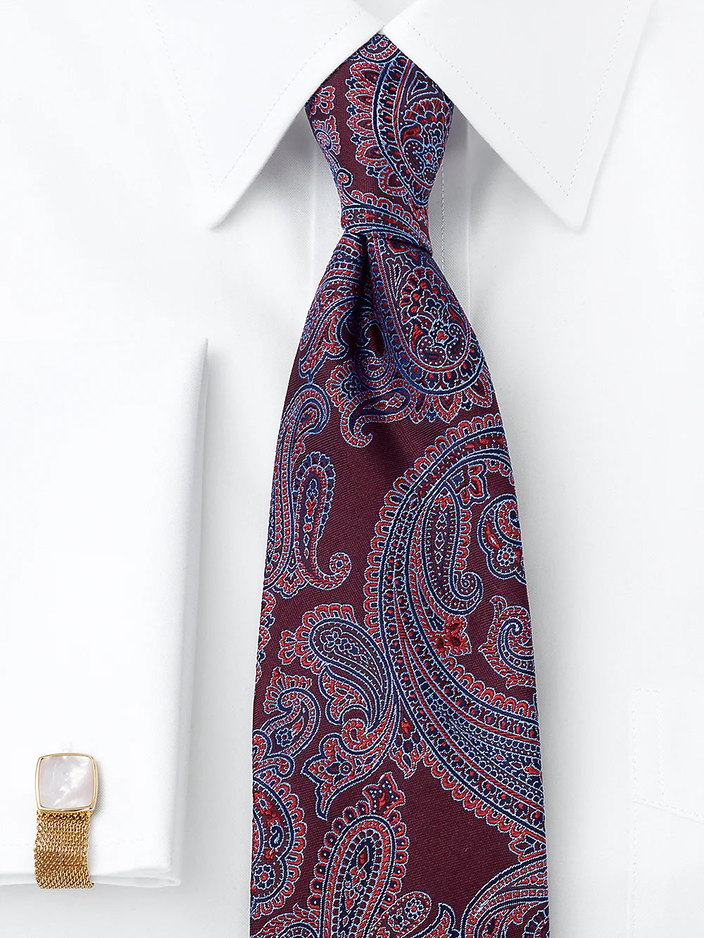 Paisley Woven Silk Tie - Red