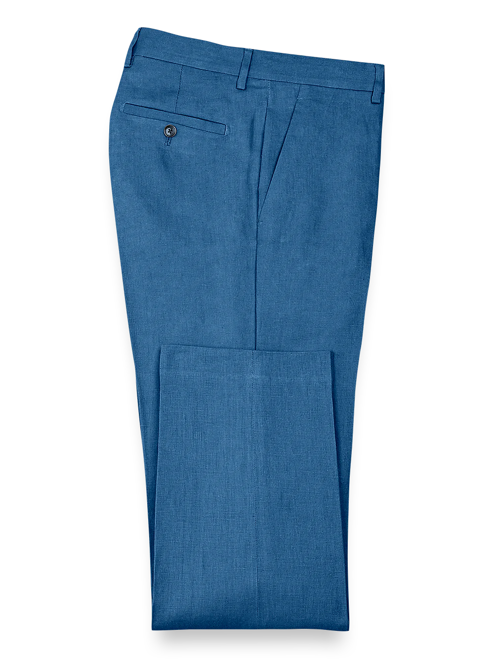 Linen Flat Front Pants - Indigo