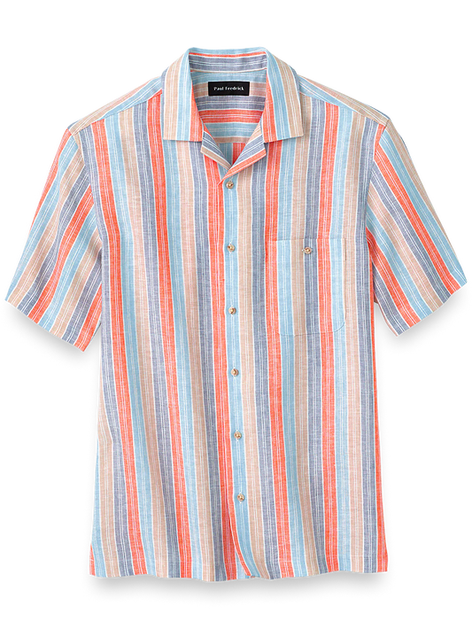 Linen Stripe Casual Shirt - Multi