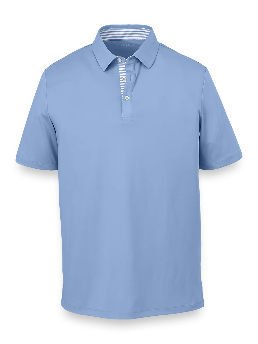 Performance Blend Three Button Polo - Light Blue