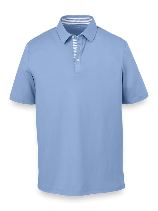 Performance Blend Three Button Polo - Light Blue