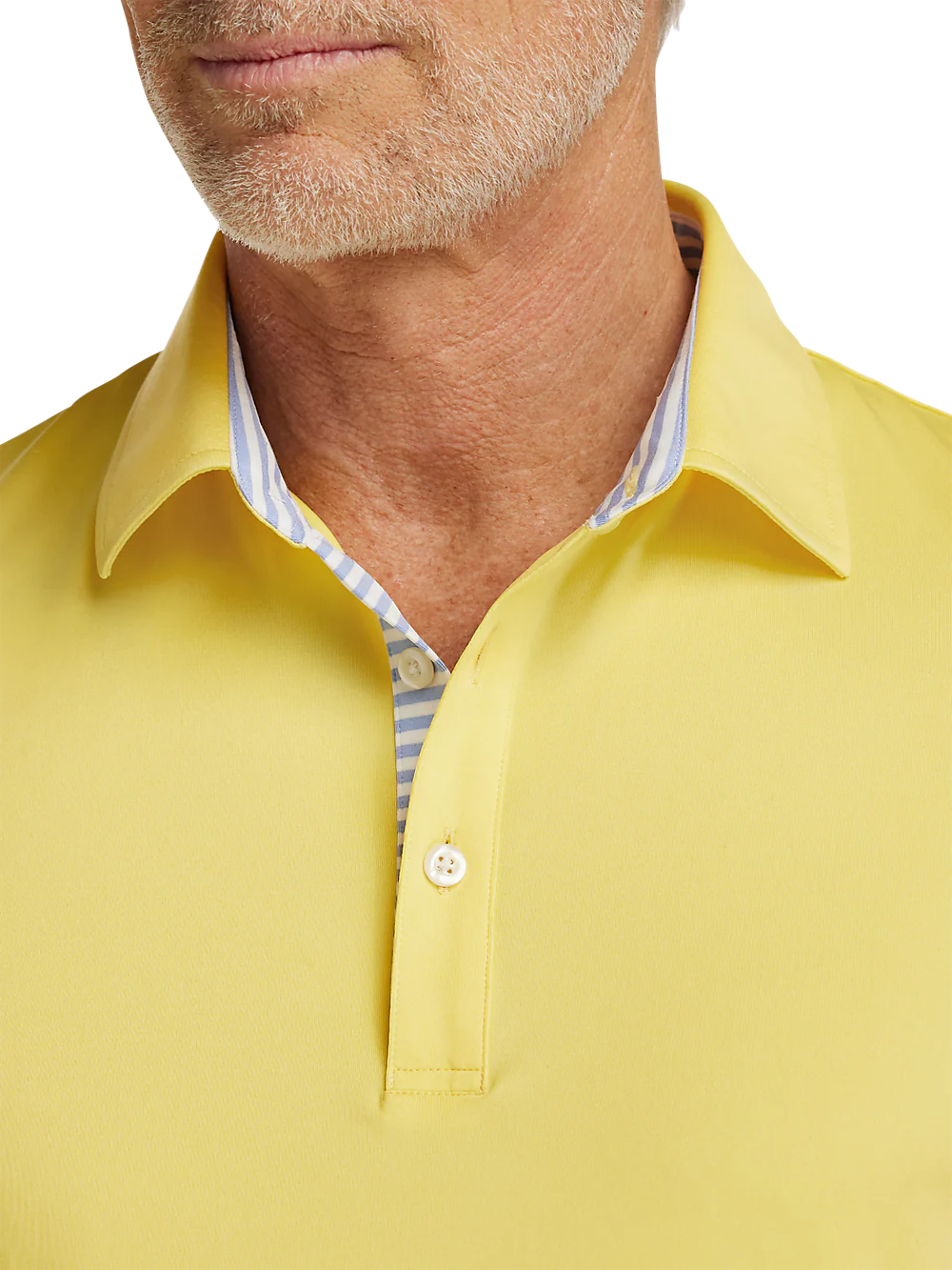 Performance Blend Three Button Polo - Light Yellow