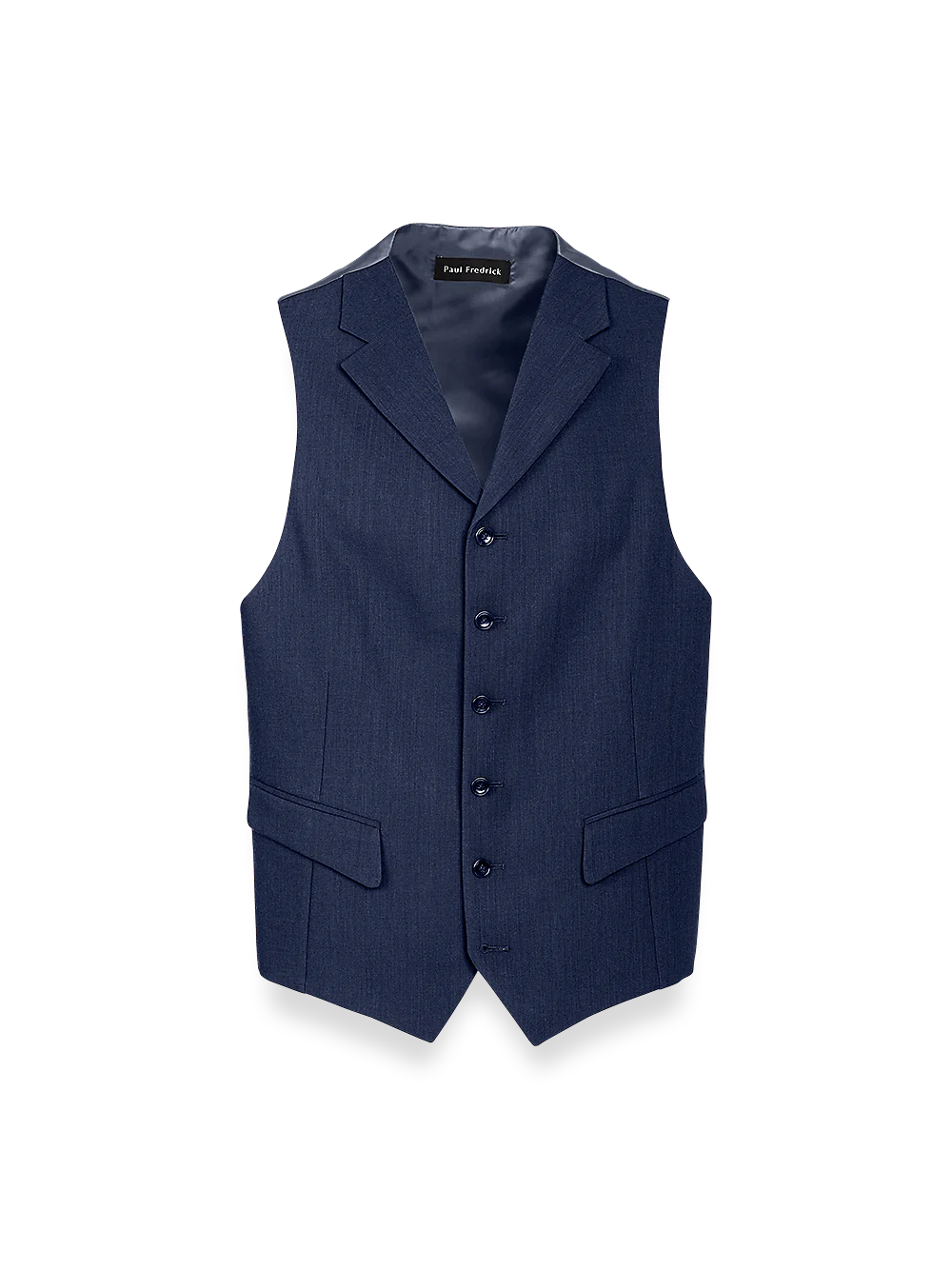 Classic Fit Essential Wool Suit Vest - Navy