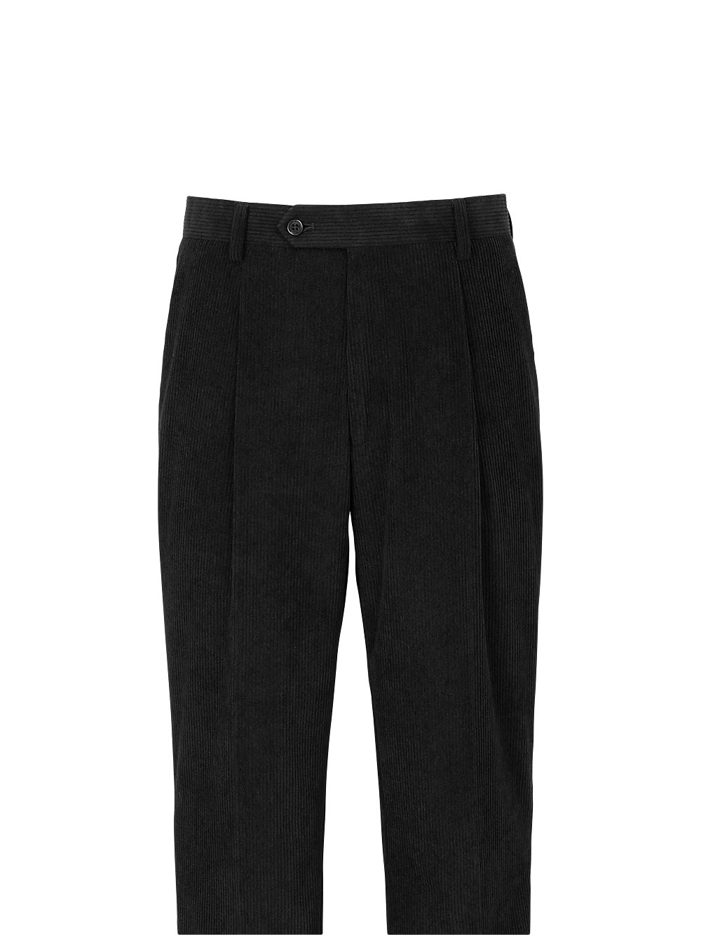 Corduroy Single Pleated Suit Pants - Black