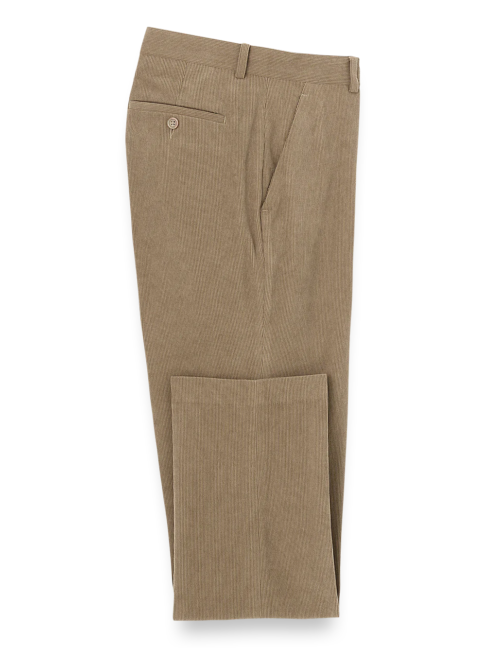 Corduroy Flat Front Pants - Taupe