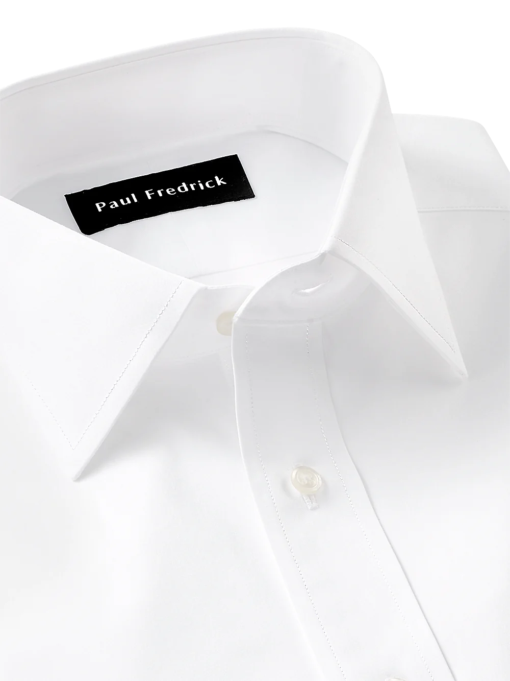 Pure Cotton Broadcloth Solid Color Spread Collar Dress Shirt - Blue