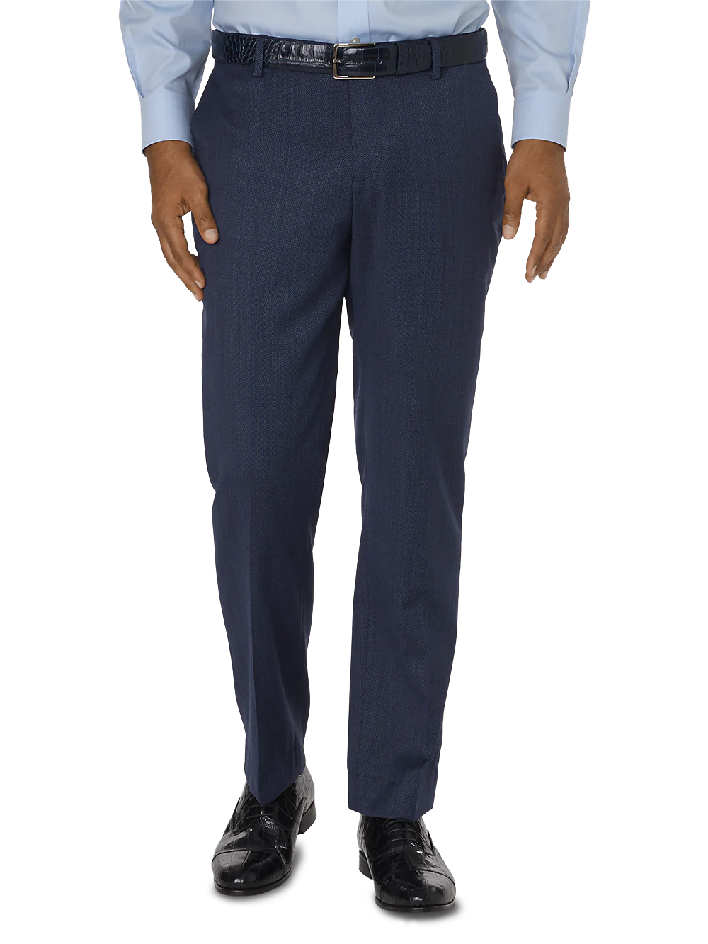 Tailored Fit Impeccable Flat Front Suit Pant - Navy