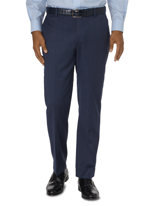 Tailored Fit Impeccable Flat Front Suit Pant - Navy