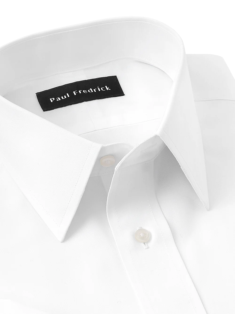 Supima Non-Iron Cotton Solid Color Straight Collar French Cuff Dress Shirt - White