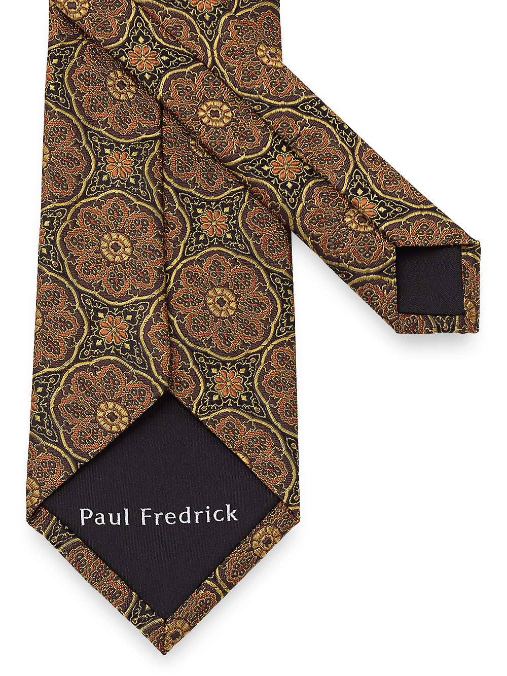 Medallion Woven Silk Tie - Yellow