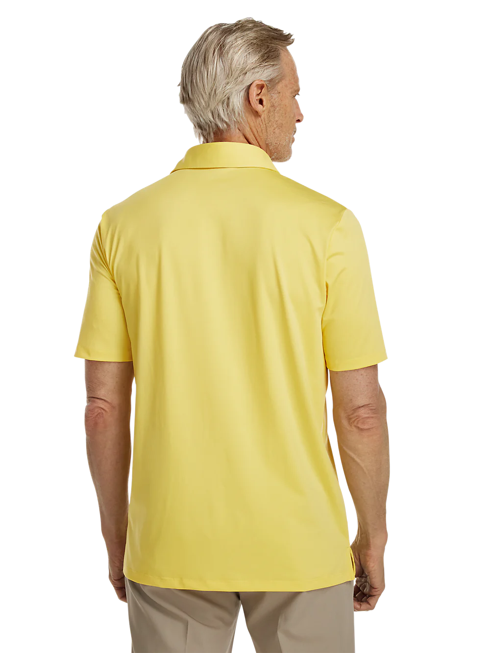 Performance Blend Three Button Polo - Light Yellow