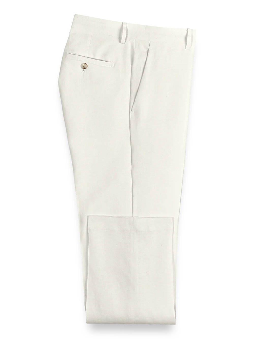 Linen Flat Front Pants - Ivory