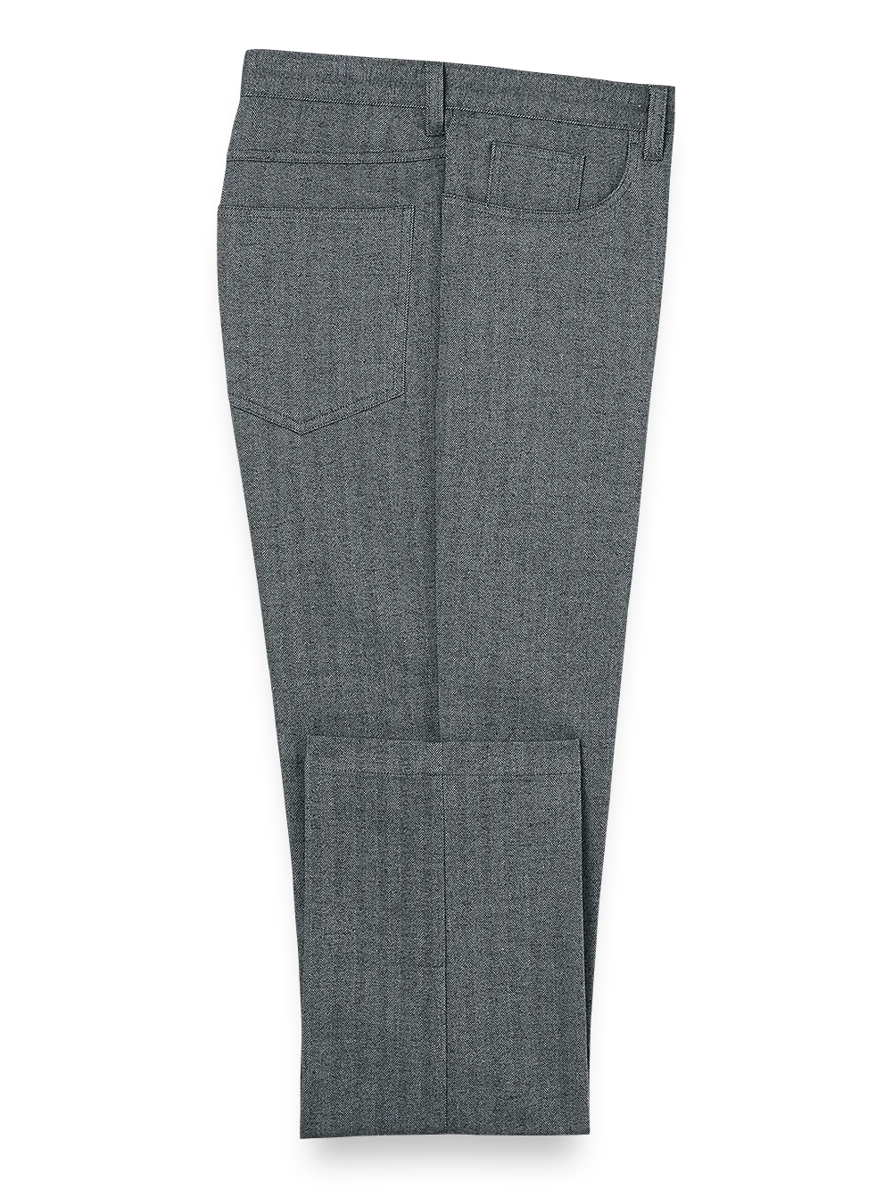 Cotton Herringbone Five Pocket Pants - Charcoal