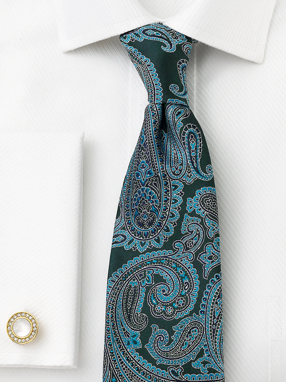 Paisley Woven Silk Tie - Green Multi