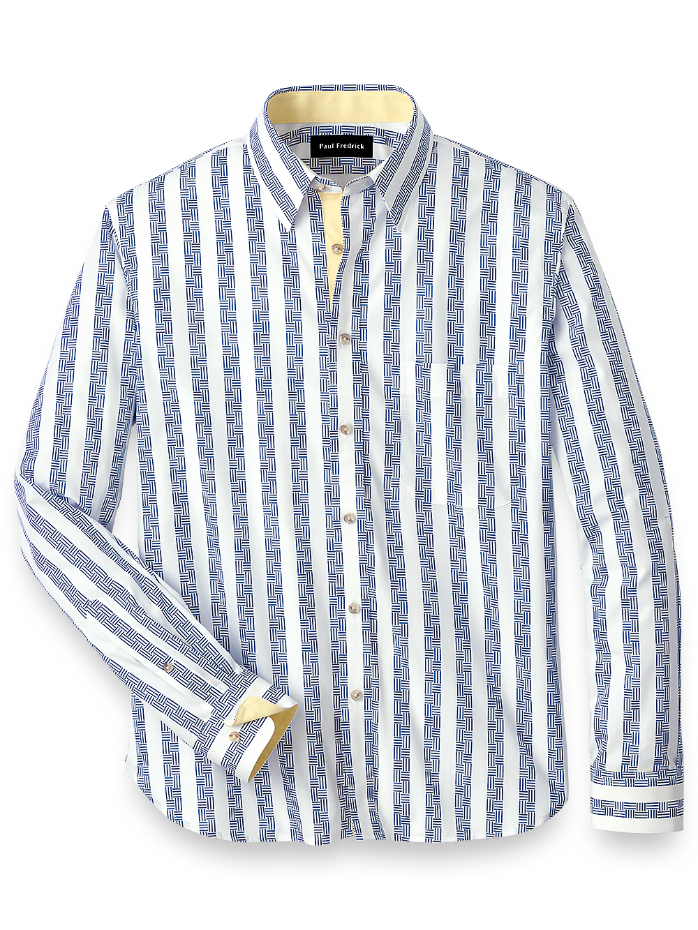 Cotton Stripe Print Casual Shirt - Blue