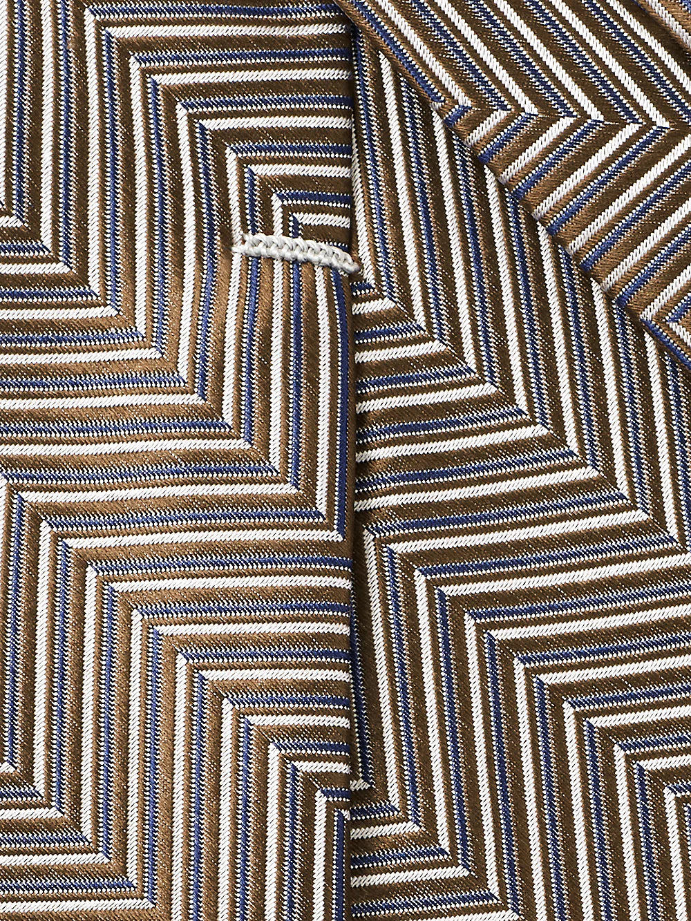 Herringbone Woven Silk Tie - Brown Multi