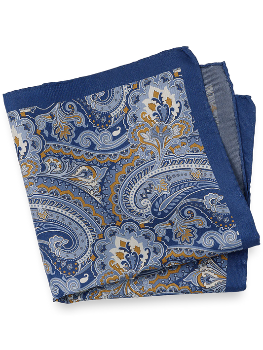 Paisley Silk Pocket Square - Blue Multi