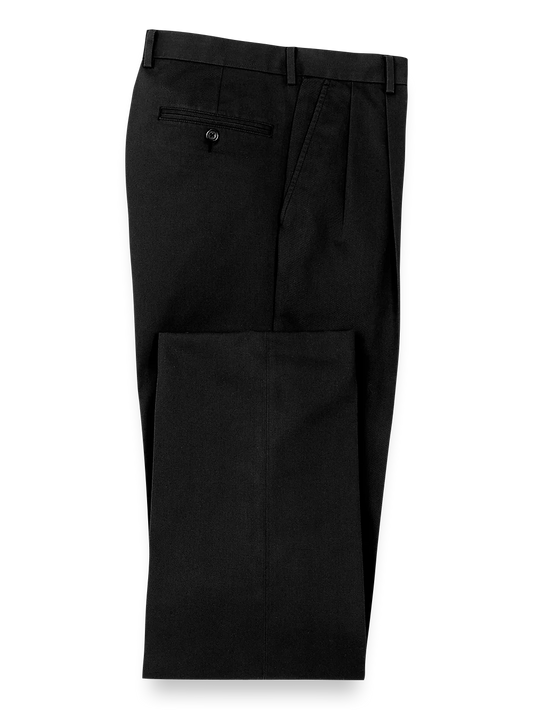 Non Iron Chino Pleated Pants - Black