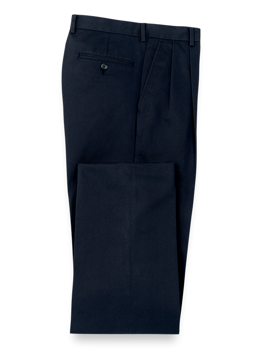 Non Iron Chino Pleated Pants - Navy