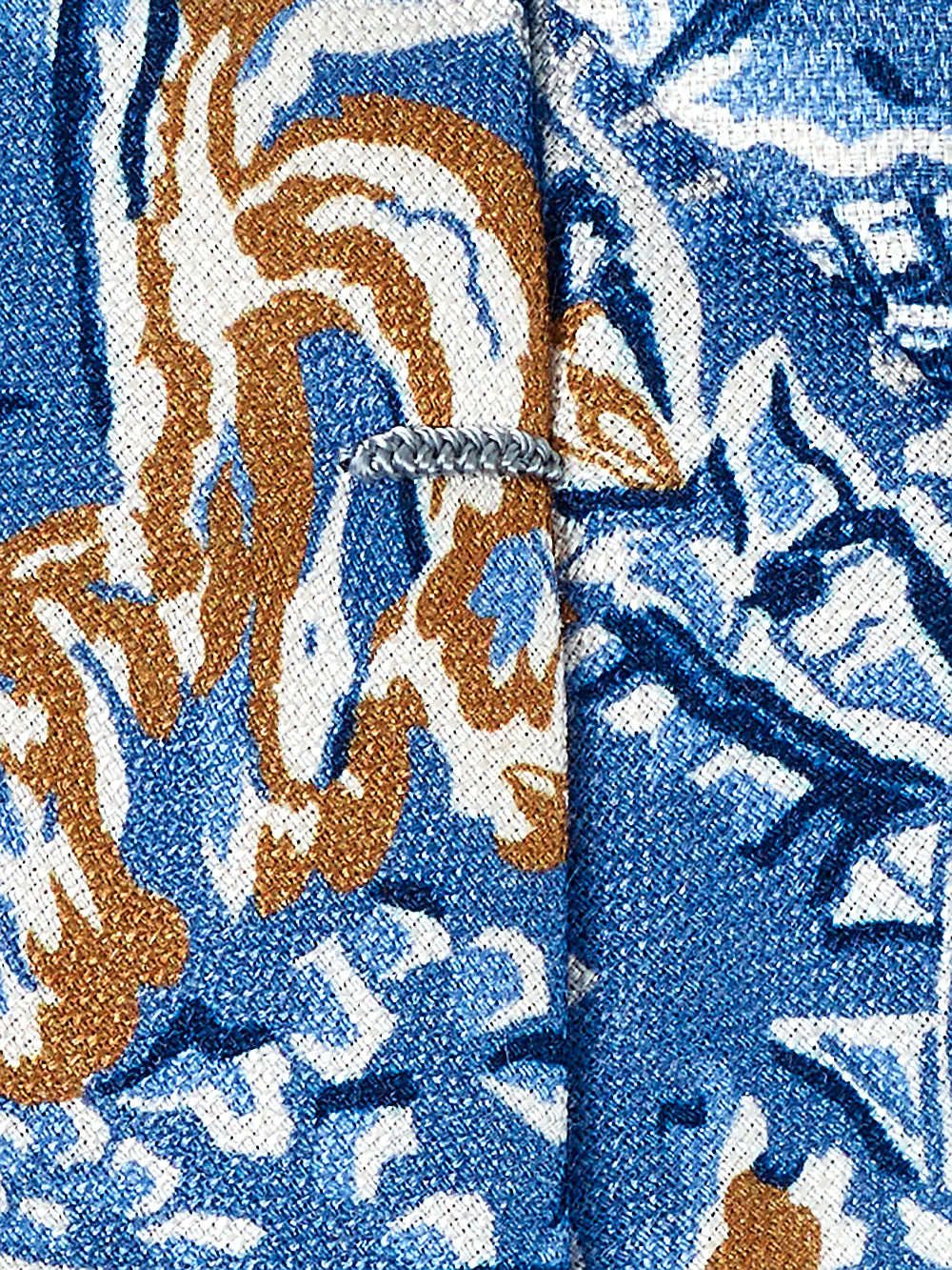 Paisley Woven Silk Tie - Blue/tan