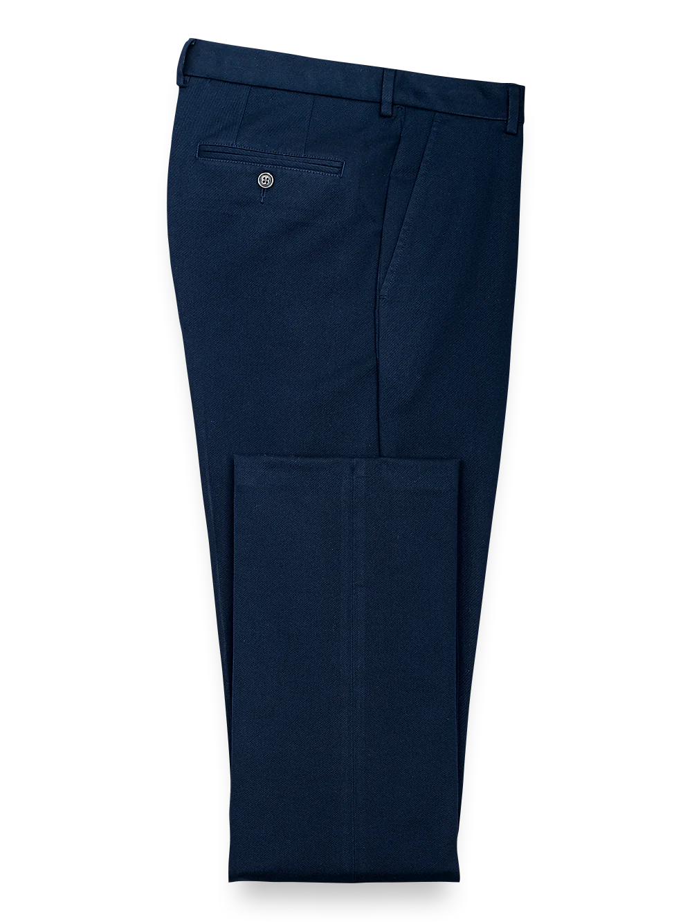 Impeccable Cotton Chino Flat Front Pants - Navy