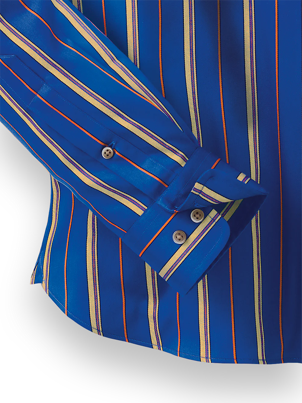 Cotton Stripe Casual Shirt - Cobalt