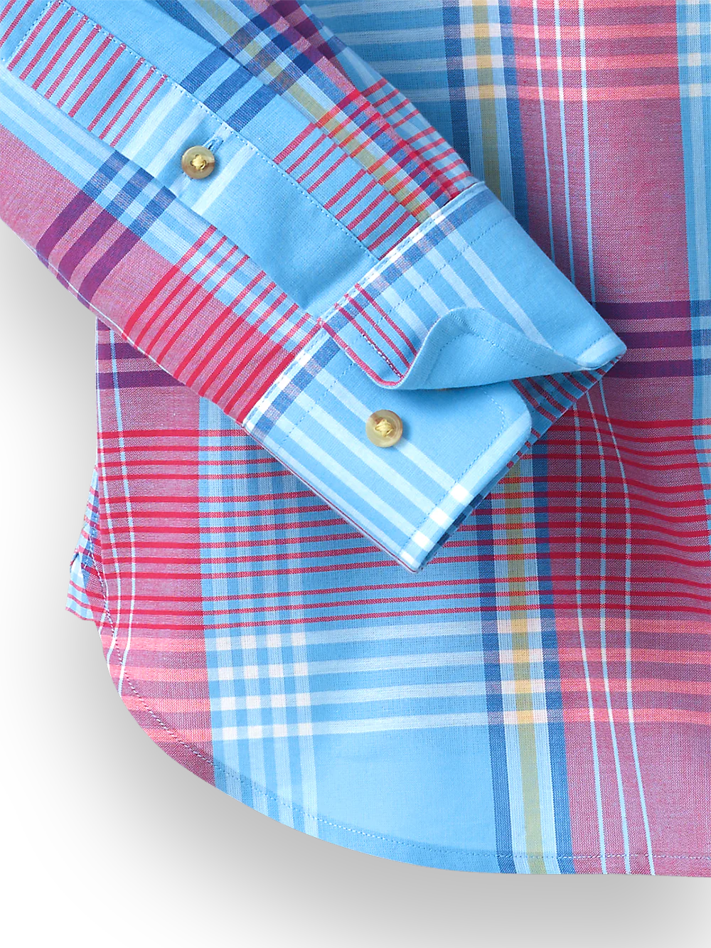 Cotton Madras Plaid Casual Shirt - Pink Multi