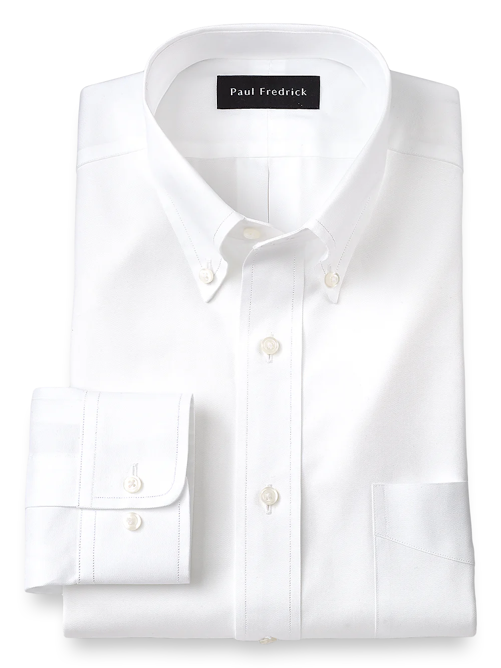 Slim Fit Superfine Egyptian Cotton Solid Color Button Down Collar Dress Shirt - White