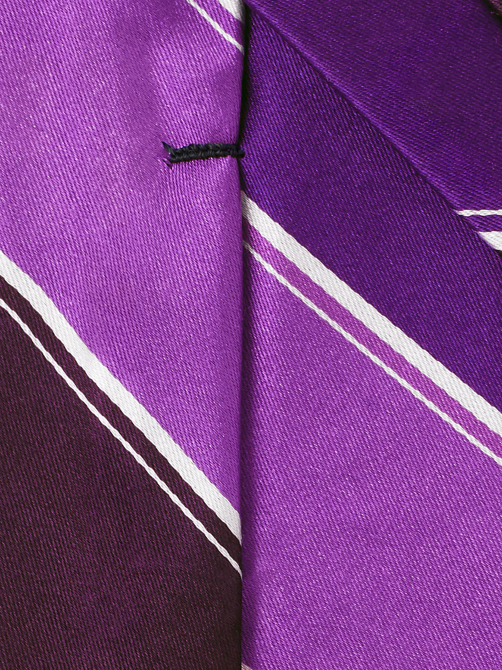 Stripe Woven Silk Tie - Purple